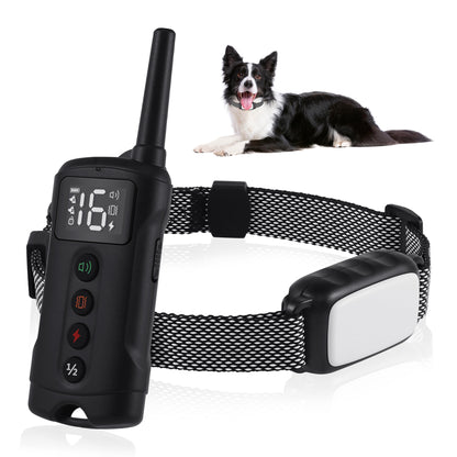 Dog Shock Collar with Back-Clip Whistle (5-130Lbs) - 500 FT Waterproof Training Collar for Dogs Large Medium Small with Rechargeable Remote, Beep, Vibration (1-16) and Humane Shock (1-16) Modes