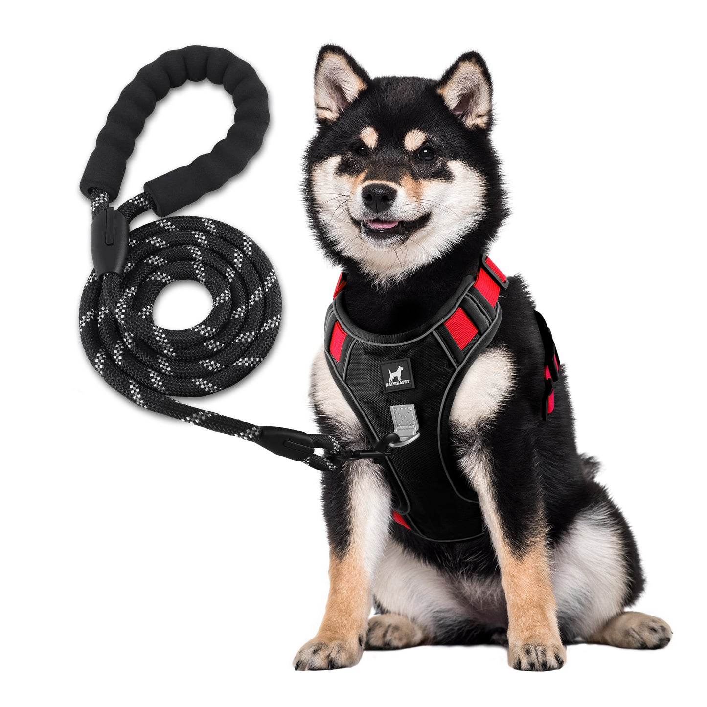 KAIYIKAPET Dog Harness with A Free Heavy Duty 5ft Leash, No Pull Dog Harness for Medium Small Large Sized Dog, Reflective No-Choke Pet Oxford Vest with Easy Control Handle for Training or Walking