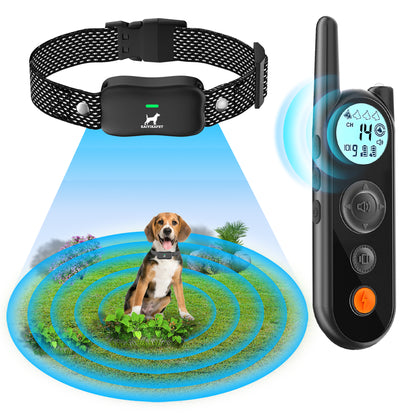 KAIYIKAPET Wireless Dog Fence System 25FT to 3500FT, 14 Levels Adjustable Electric Dog Fence Training Collar, Shock Collar for All Breeds, Sizes